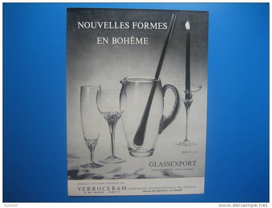 Publicité 1961 CRISTAL DE BOHÊME - Advertising