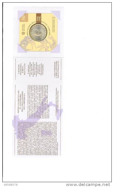 50° PROCLAMAZIONE DELLA REPUBBLICA 1946-1996" - MONETA A CORSO LEGALE DA £.10.000 EMISSIONE CEL.VA 1996 - - Commemorative