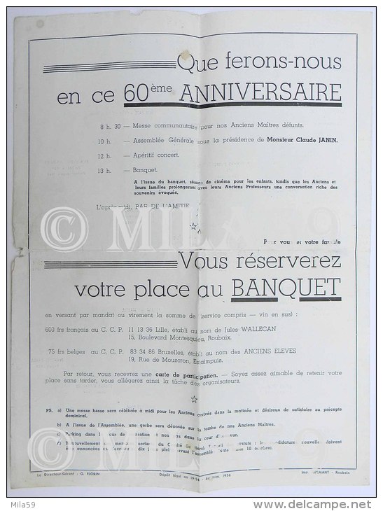 Lot De 2 Bulletins D'Estaimpuis, Octobre 1956, N°118 Et 119. 60ème Anniversaire De L'Amicale 1896-1956. - Other & Unclassified