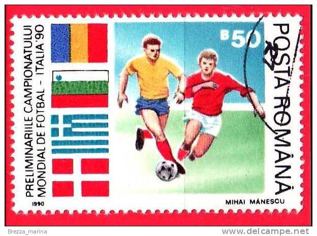 ROMANIA - 1990 - Italia 90 - Preliminare Campionato Del Mondo Di Calcio - B 50 - Used Stamps