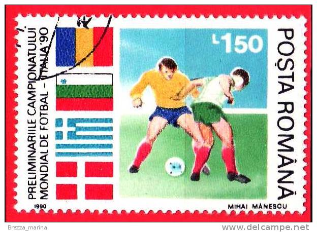 ROMANIA - 1990 - Italia 90 - Preliminare Campionato Del Mondo Di Calcio - L 1.50 - Oblitérés