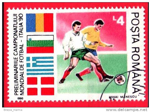 ROMANIA - 1990 - Italia 90 - Preliminare Campionato Del Mondo Di Calcio - L 4 - Gebraucht