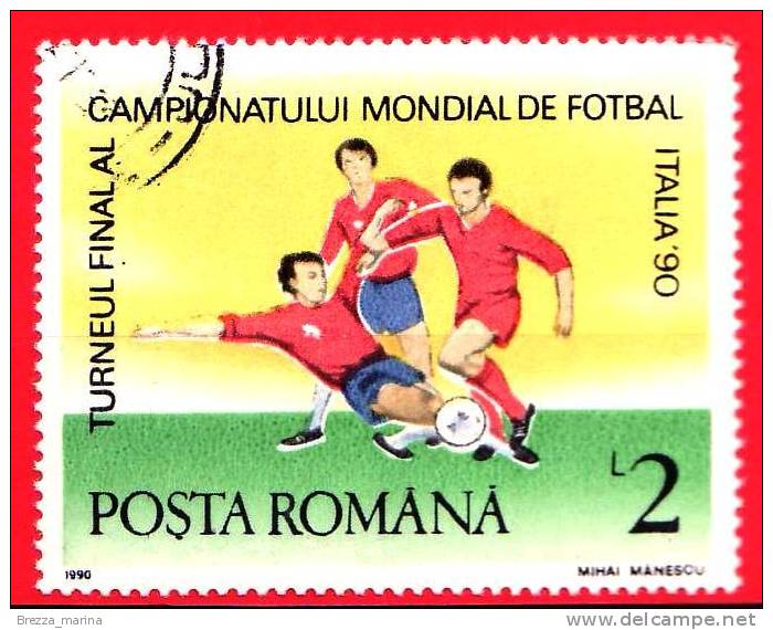 ROMANIA - 1990 - Italia 90 - Turno Finale Del Campionato Del Mondo Di Calcio - L 2 - Oblitérés