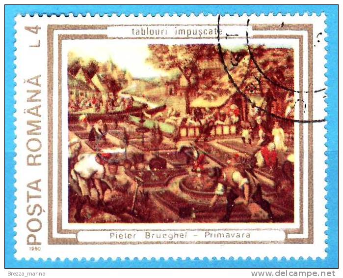 ROMANIA - 1990 -  P.  Brueghel - Primavera - L. 4 - Used Stamps