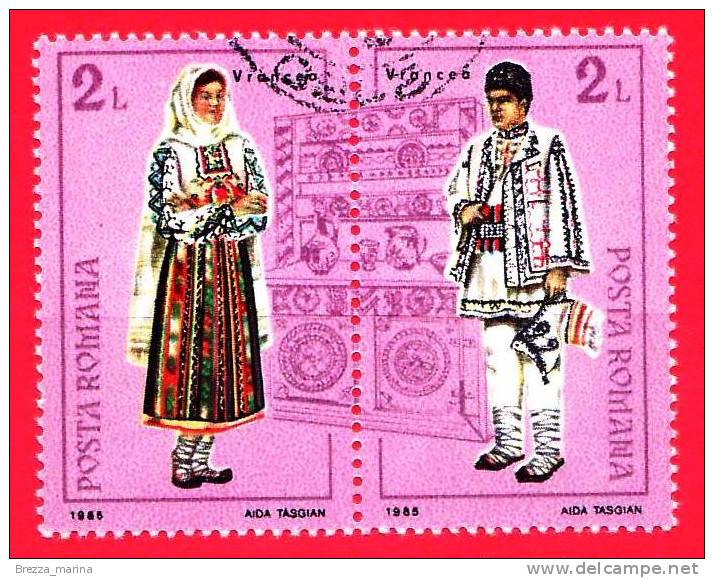 ROMANIA - 1985 -  Costumi - Vonceo - 2 L (x2) - Gebraucht