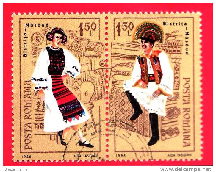 ROMANIA - 1985 -  Costumi - Bistrita - 1.50 L (x2) - Gebraucht