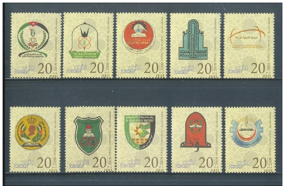 CHEAP SHIPPING * JORDAN 2009 * SERIE 10v * JORDAN UNIVERSITIES / UNIVERSITY * MNH - Jordanië