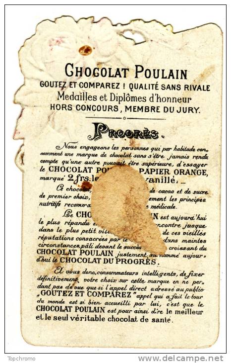 CHROMO Découpis Chocolat Poulain Hiver Neige Oiseaux Fleurs - Poulain
