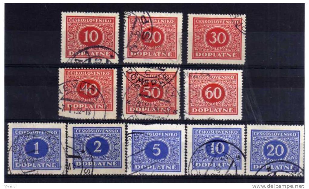 Czechoslovakia - 1928 - Postage Dues (Part Set) - Used - Portomarken