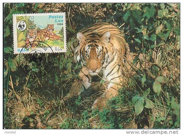 Laos - WWF - Maximum Card - Tiger - Stamp - Laos