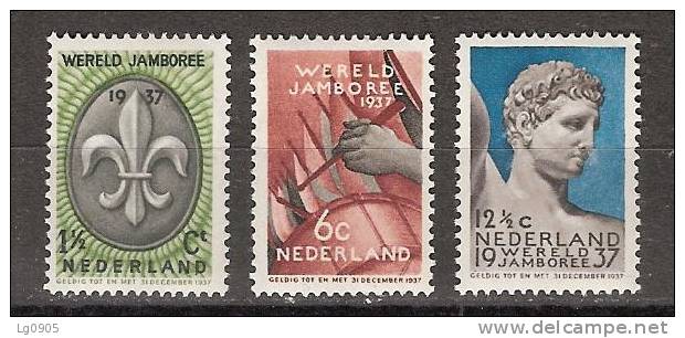 NVPH Nederland Netherlands Pays Bas Holanda 293 294 295 MLH/ongebruikt Padvinderij Scouting Scoutisme Scoutismo 1937 - Unused Stamps