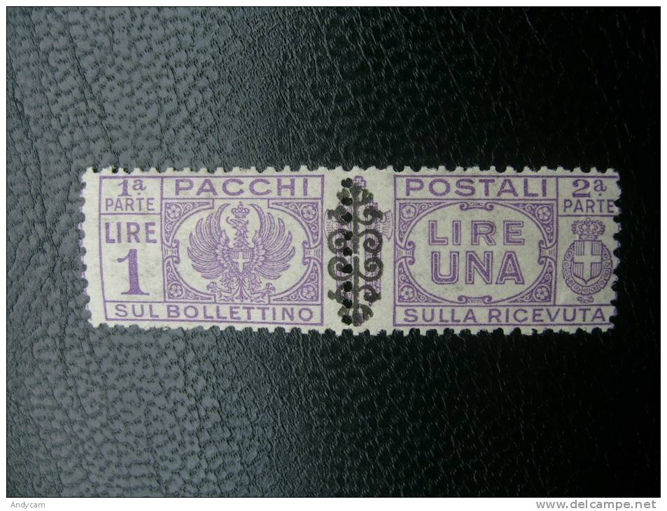 1945 PACCHI POSTALI  Fascio Soprastampato Con Fregio  1 Lira  NUOVO - Paketmarken