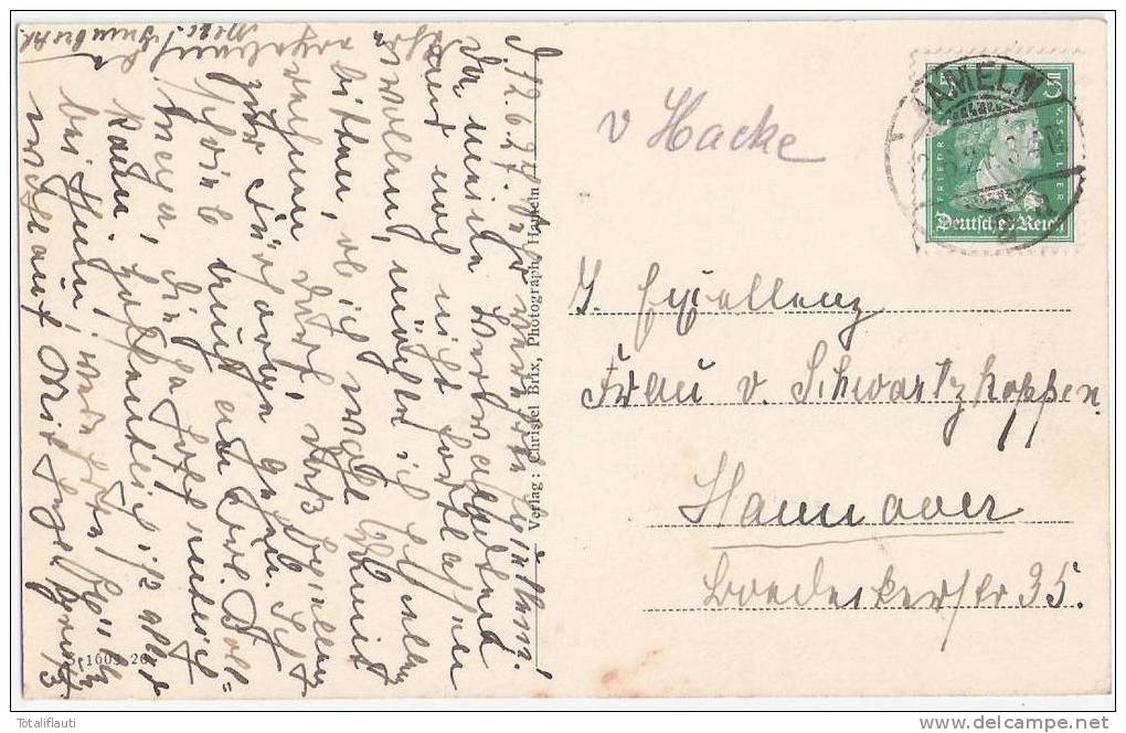 Rittergut Diedersen HAMELN Autograph Von Hacke An Frau Von Schwarzkoppen 12.6.1927 Gelaufen - Hameln (Pyrmont)