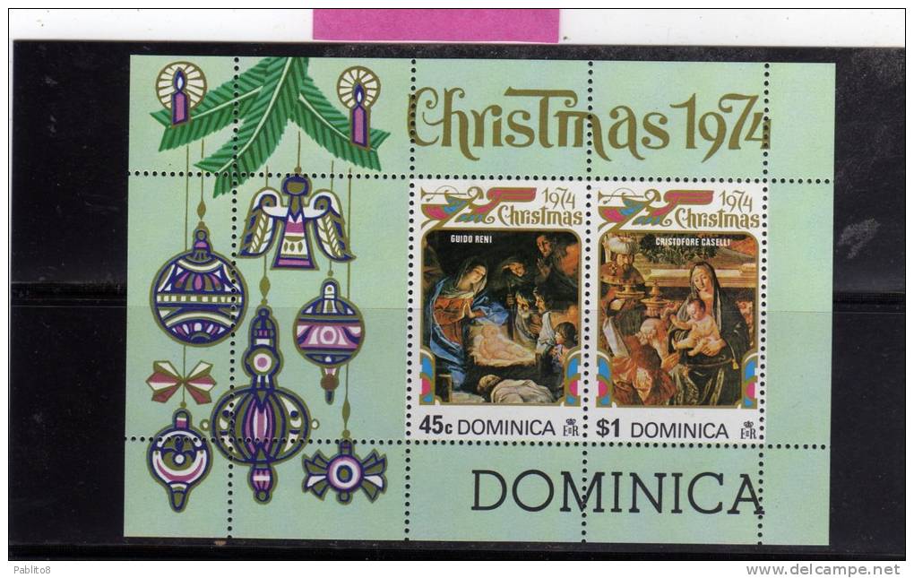 DOMINICA 1975 CHRISTMAS SOUVENIR SHEET - NATALE FOGLIETTO - NOEL - WIEHNACTHEN - NAVIDAD .- NATAL MNH - Dominique (1978-...)