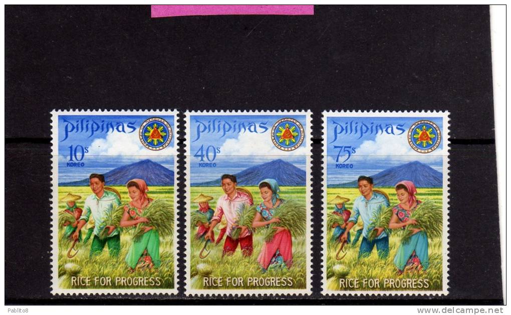 PHILIPPINES - PILIPINAS - FILIPPINE 1969 ANNIVERSARY REPUBLIC RICE FOR PROGRESS - 23° ANNIVERSARIO REPUBBLICA MNH - Filippine