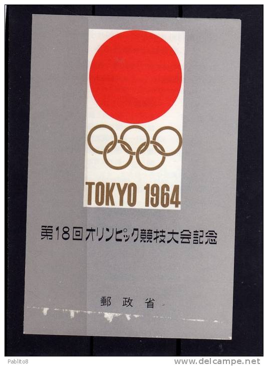 JAPAN - NIPPON - GIAPPONE - JAPON 1964 OLYMPIC GAMES TOKYO SHEET IN FOLDER - GIOCHI OLIMPICI OLIMPIADI FOGLIETTOMNH - Blocks & Sheetlets