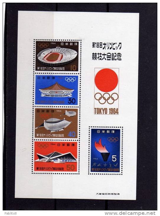 JAPAN - NIPPON - GIAPPONE - JAPON 1964 OLYMPIC GAMES TOKYO SHEET IN FOLDER - GIOCHI OLIMPICI OLIMPIADI FOGLIETTOMNH - Blocs-feuillets