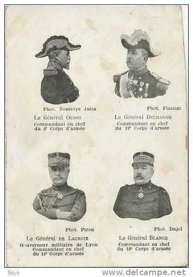 General Oudri Né Durtal, Gl Decharme, Gl De Lacroix, Gl Blancq - Guerre 1914-18