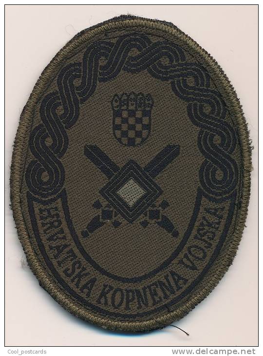 CROATIA, CROATIAN ARMY SLEEVE PATCH, NATO TYPE, HRVATSKA KOPNENA VOJSKA, CROATIAN ARMY LAND FORCES - Blazoenen (textiel)