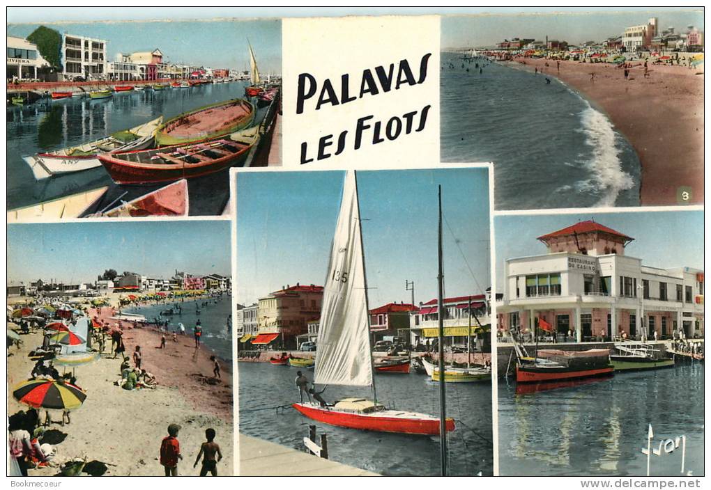 34   PALAVAS LES FLOTS   DIFFERENTS VUES    LE CASINO  LES QUAIS ET LES HOTELS  LES BATEAUX  DE PLAISANCE - Palavas Les Flots