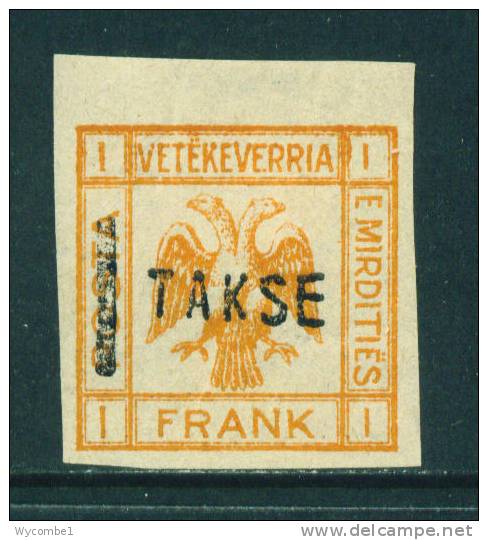 ALBANIA  -  1917  Double Headed Eagle Opt Takse (Postage Due)  1f  Mounted Mint As Scan - Albania