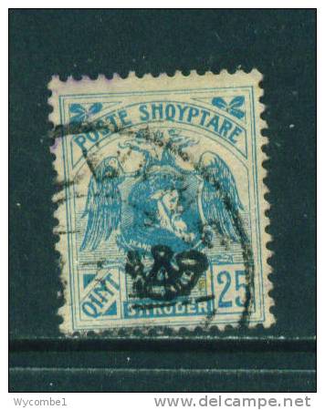 ALBANIA  -  1920  Skanderbeg  Opt. With Posthorn 25q  Used As Scan - Albania