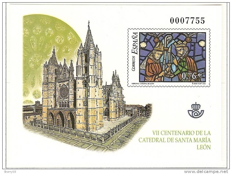 2003-PRUEBAS OFICIALES- ED.81-CATEDRAL DE STA. MARIA.LEÓN. - Proeven & Herdrukken