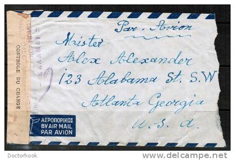 GREECE   COMMERCIAL AIRMAIL CENSOR COVER TO Atlanta,Georgia,USA  (6 V 49) - Covers & Documents