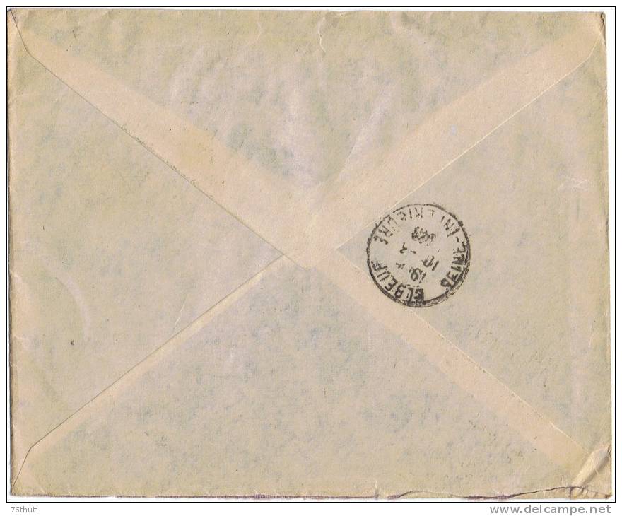 6/3/1948 - Enveloppe Lettre -  CASABLANCA Journée Du Timbre - Par Avion + Recommandé - Pour Elbeuf - Lettres & Documents