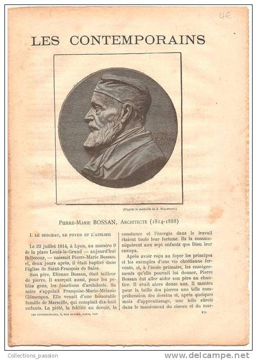 VP, Document Historique, Les Contemporains, Pierre-marie Bossan, Architecte, 1814-1888 - Documents Historiques