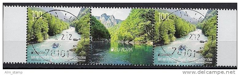 2012 Bosnien-Herzegowina  Republika Srbska Mi.563-4 Used  Set Gutter Pair  Europa " Besuche " - 2012