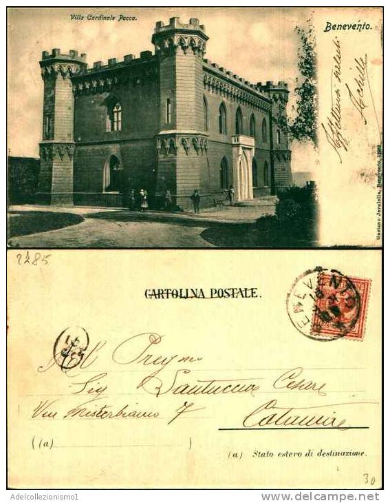 2799)  Benevento Cartolina Viaggiata Nel 1902-  Airola-chiesa Dell' Annunziata - Benevento