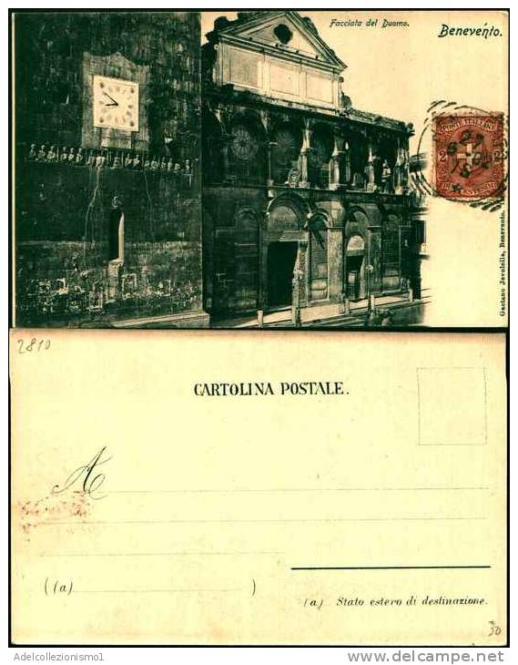 2810)  Benevento Cartolina Viaggiata Nel 1902-  Facciata Del Duomo - Benevento