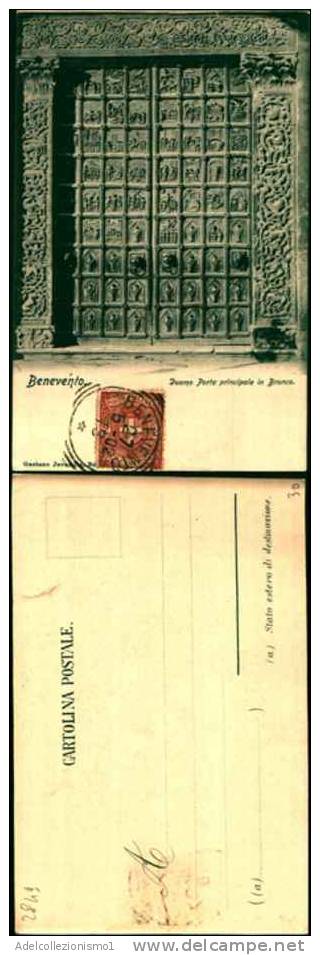 2849)  Benevento Cartolina Viaggiata Nel 1902-  Duomo Porta Principale In Bronzo - Benevento