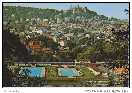 Marburg A.d.Lahn Schwimmbad Freibad Gesamtansicht 7.5.1975 - Marburg