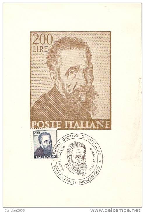 Italy / Maxi Card / Michelangelo - Autres & Non Classés