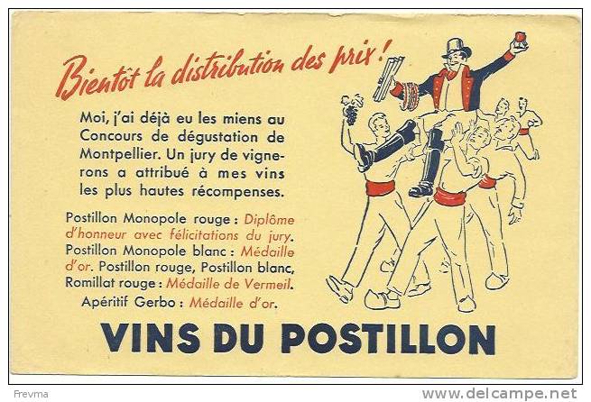 Buvard Vins Du Postillon - V