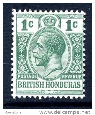 British Honduras George V 1913 1c Green, Wmk. Crown CA, Lightly Hinged Mint (A) - British Honduras (...-1970)