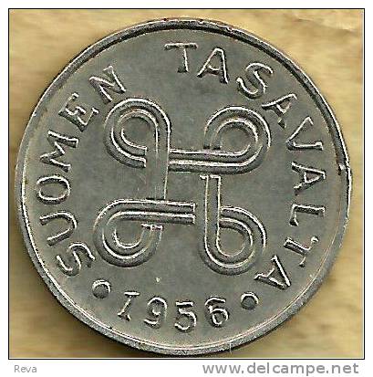 FINLAND 1 MARKKAA WRITING ETC FRONT & BACK 1956 KM? READ DESCRIPTION CAREFULLY !!! - Finlandia