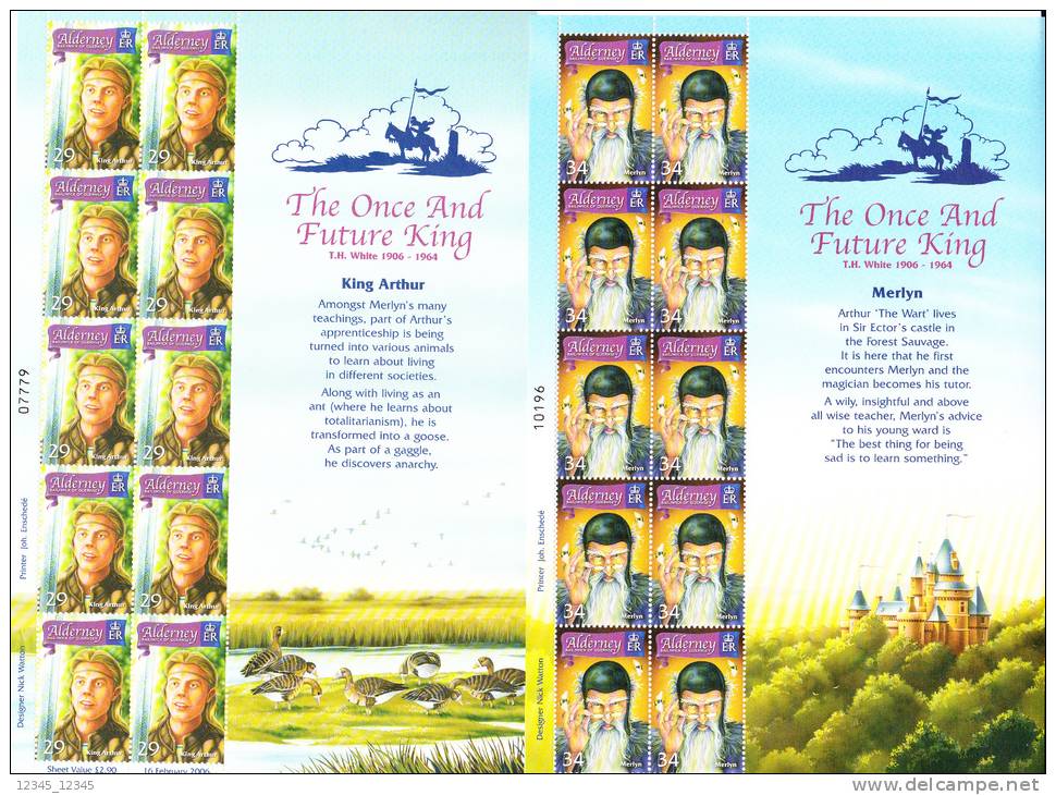 Alderney  Postfris MNH The Once And Future King Sheet Of 10 - Alderney