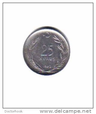 TURKEY    25  KURUS  1962  (KM # 892.2) - Turchia