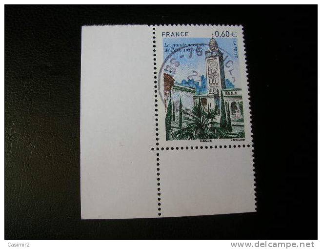 OBLITERATION RONDE SUR TIMBRE NEUF MOSQUEE DE PARIS 4634 - Used Stamps