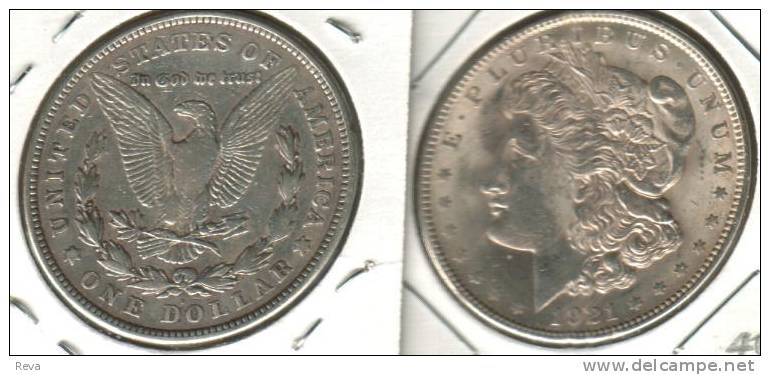 UNITED STATES USA $1 MORGAN EAGLE BIRD FRONT WOMAN HEAD BACK 1921 S AG SILVER KM110 READ DESCRIPTION CAREFULLY !!! - 1878-1921: Morgan