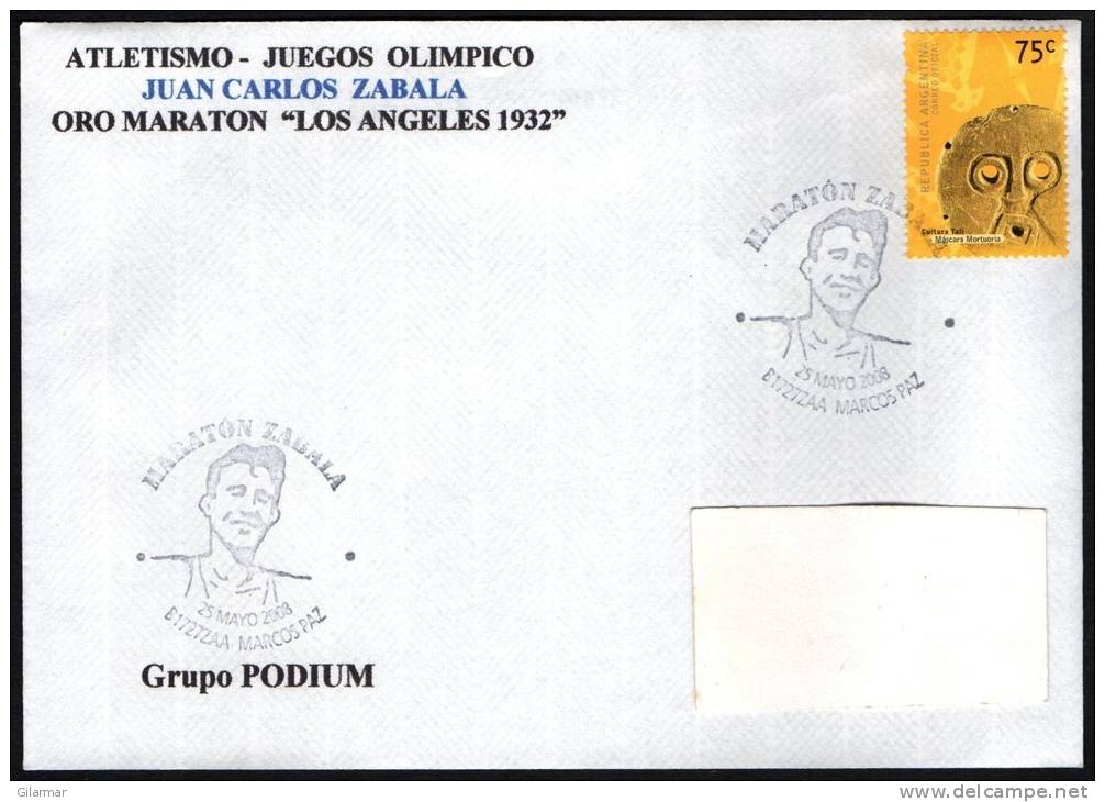 ATHLETICS / OLYMPIC - ARGENTINA MARCOS PAZ 2008 - JUAN CARLOS ZABALA - ORO MARATON LOS ANGELES 1932 - Ete 1932: Los Angeles