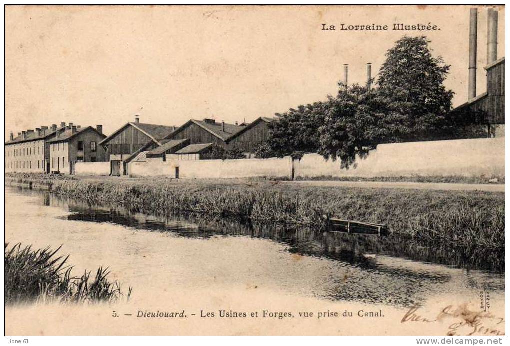 DIEULOUARD : (54) Les Usines Et Forges, Vue Prise Du Canal - Dieulouard