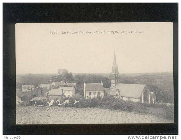 29 La Roche Maurice Vue De L'église &amp; Du Chateau édit. Hamonic N° 4615 - La Roche-Maurice