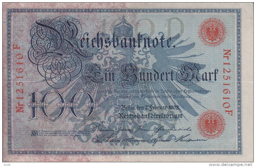 100 REICHSBANKNOTE PERFETTE INTEGRE VEDI SCANNER - 100 Reichsmark