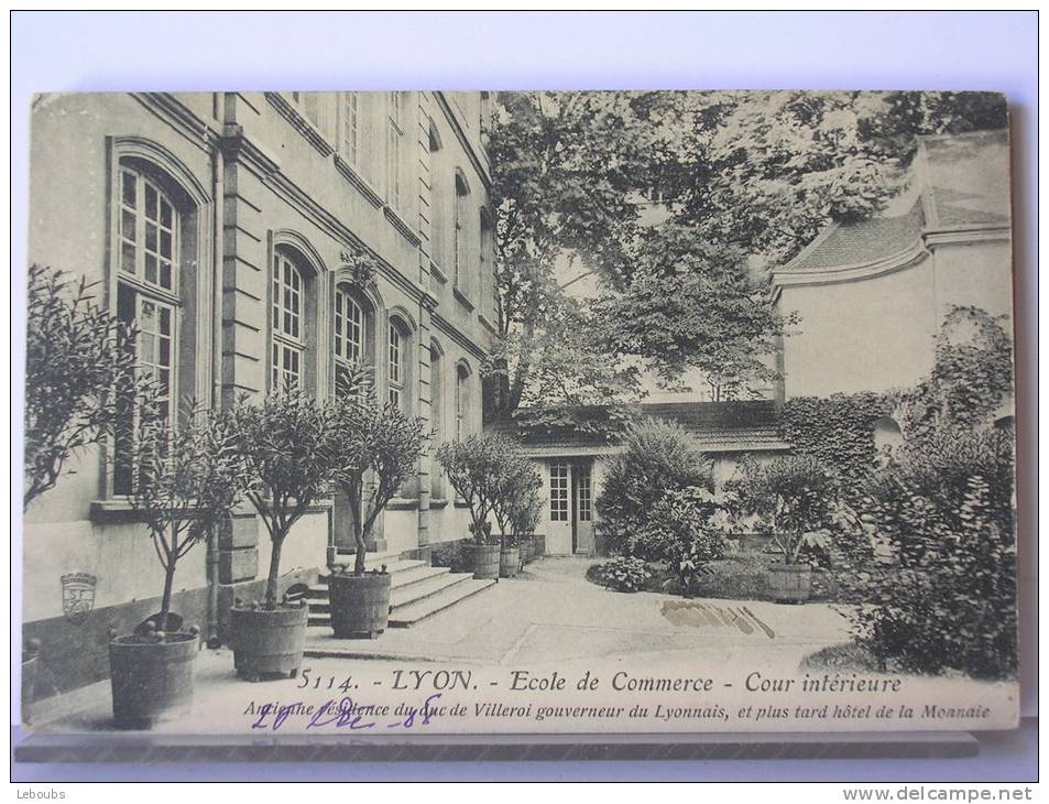 LYON (69) - ECOLE DE COMMERCE - COUR INTERIEURE - 1908 - Other & Unclassified