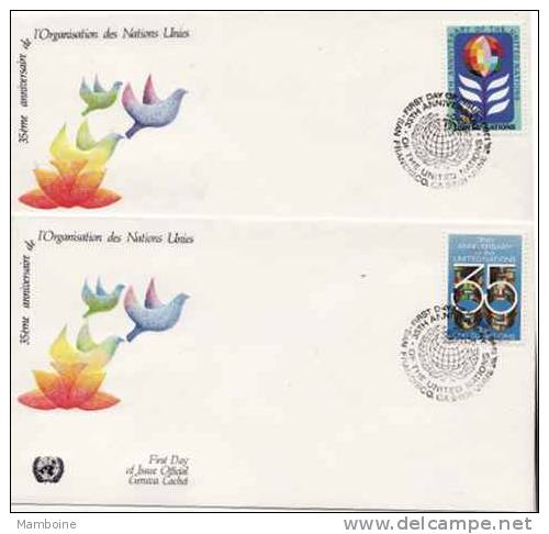 ONU ~ 1980  N 314 . 15  = 2  Enveloppes 1 Jour - FDC