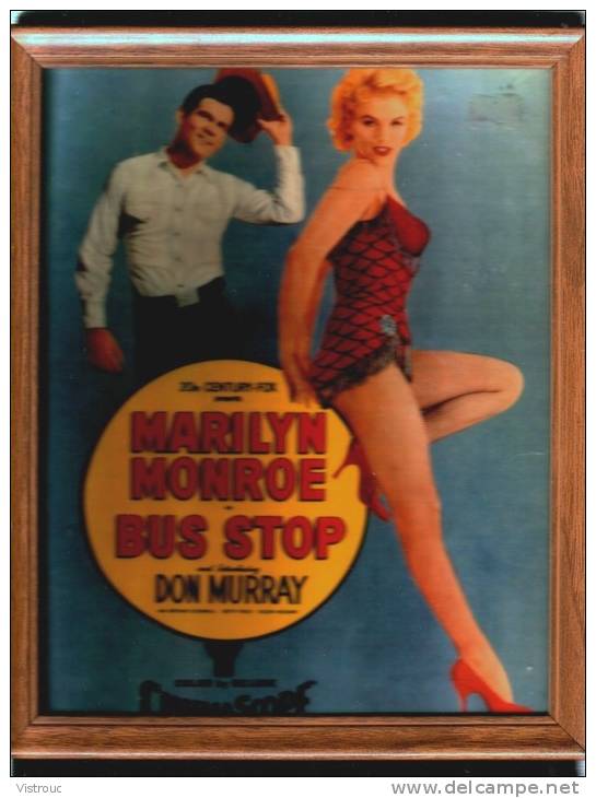 Affiche Marilyn MONROE - Promotion Du Film "Bus Stop" - Dans Cadre En Bois Sous Verre - With Wood Frame Under Glas. - Publicité Cinématographique